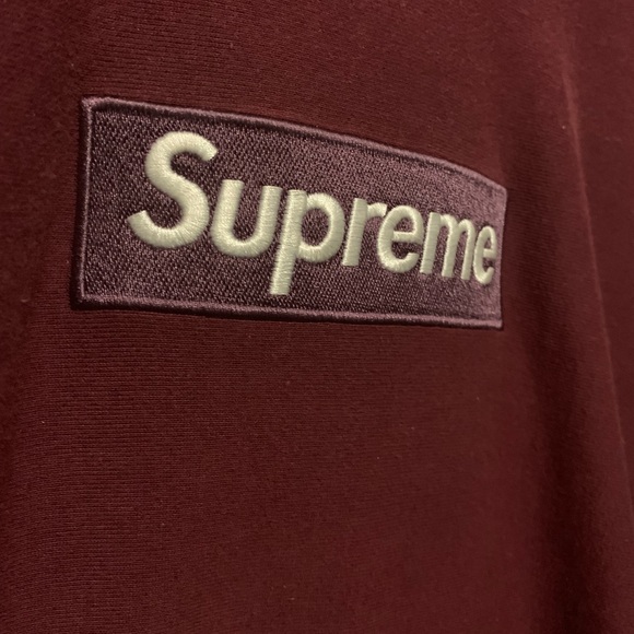 Supreme Burgundy Box Logo Hoodie - Picture 3 of 4